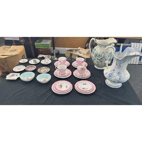 231 - Selection of miscellaneous includes adderley part tea set, trinkets etc