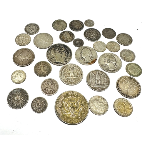 421 - Collection of antique world silver coins inc uk & u.s.a etc