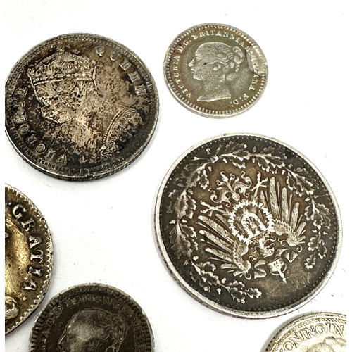 421 - Collection of antique world silver coins inc uk & u.s.a etc