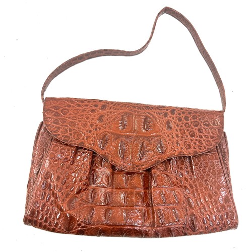 113 - Vintage authentic Veari crocodile hand bag