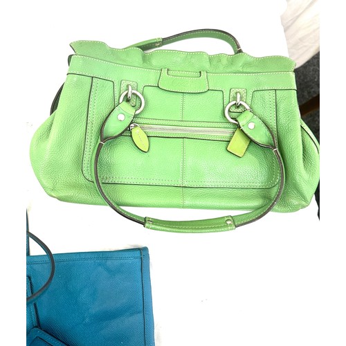 8 - Vintage authentic ladies Coach handbag with dust bag and one other ladies green authentic Coach hand... 