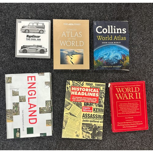 332 - Selection of vintage and later books to include The England photographic atlas, Historical headlines... 