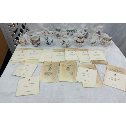 261 - Selection of The historic jugs from The Worchester Royal Porcelain company with their COA to include... 