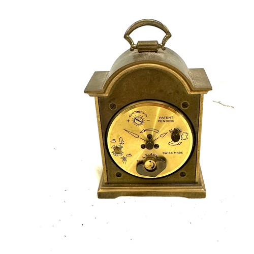 501 - Miniature Tempus Fugile Swiza carriage clock measures approx 4.5 inches tall