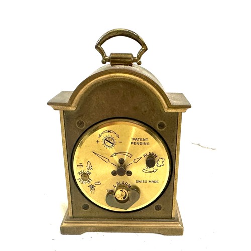 501 - Miniature Tempus Fugile Swiza carriage clock measures approx 4.5 inches tall