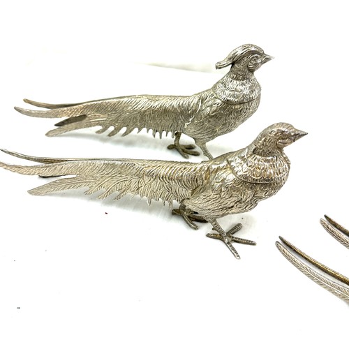 439 - Selection of silver plated animal figures to include pheasants and donkeys