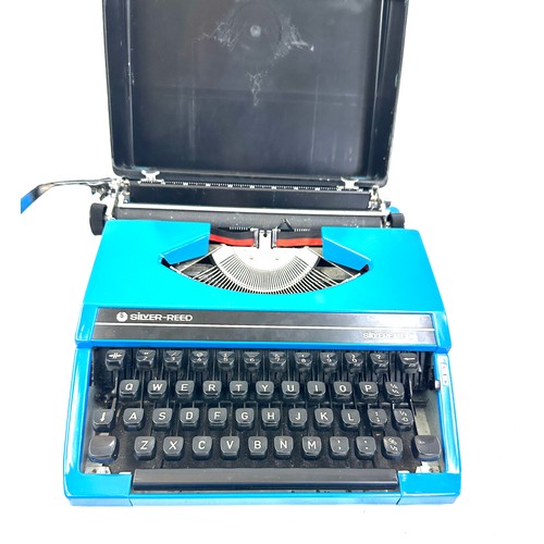 266 - Blue Silver Reed Silverette II Vintage Portable Typewriter