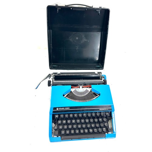 266 - Blue Silver Reed Silverette II Vintage Portable Typewriter