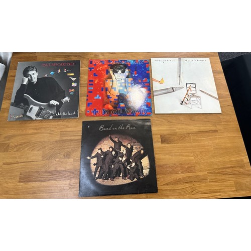 86 - Three Paul Mcartney Lps and one Wings ' Band on the Run' vinyl