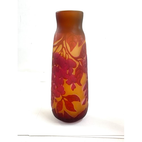 613 - Art nouveau Reproduction Galle glass vase, height approximately 7 inches tall