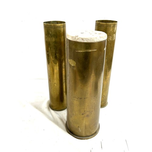 65 - 3 Trench art bullet shells marked 1817, dec 75, RG 04