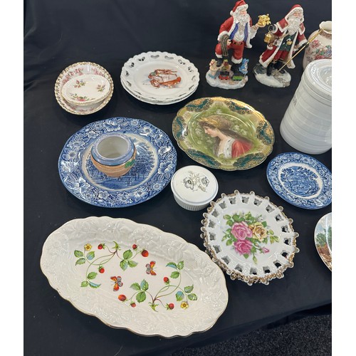 344 - Selection of miscellaneous includes Scotch Whiskey, plates, christmas figures etc