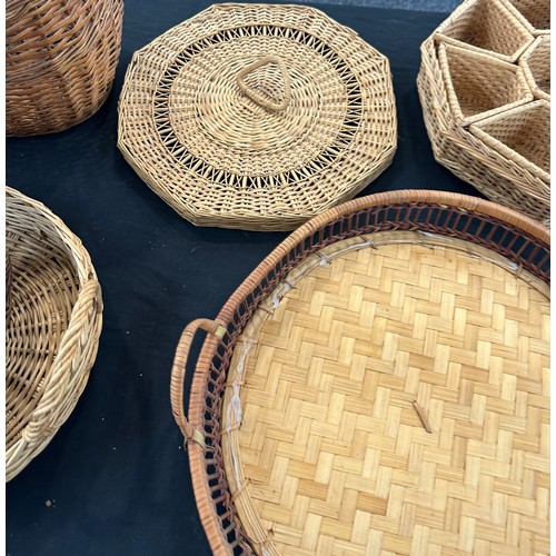 233 - Large selection of whicker baskets