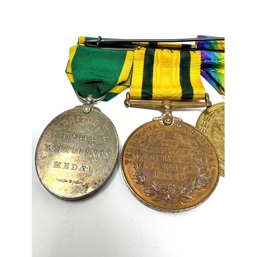 401 - ww1 territorial medal group to 3638 sjt f.e brake r.a terr named 29 sjt f.e brake 3/wessex bde.r.f.a