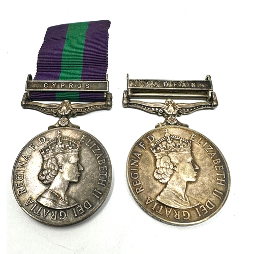 408 - ER.11  G.SM-C.S.M radfan - cyprus Medal pair to 23462582 cfn -cpl a.m boxall r.e.m.e