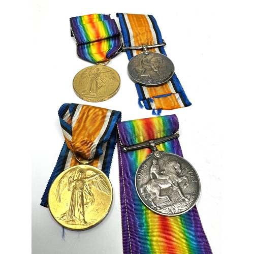 407 - 2 ww1 family medal pairs to 40086 pte f.d rocket hampshire reg & 218553 sjt .a rocket r.e