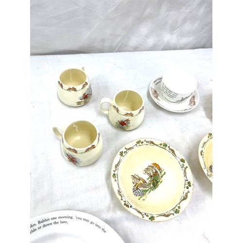 137 - Selection of Bunnykins pottery includes cups, bowls etc