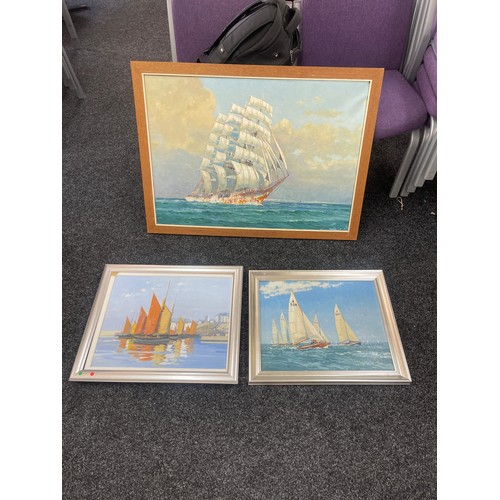 325 - Selection of three framed Eric Hayson paintings, all signed, largest measures approximately 39 inche... 