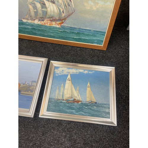 325 - Selection of three framed Eric Hayson paintings, all signed, largest measures approximately 39 inche... 