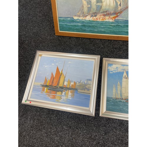 325 - Selection of three framed Eric Hayson paintings, all signed, largest measures approximately 39 inche... 