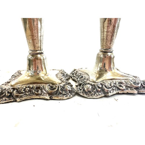 611 - Pair of silver hallmarked candle sticks, hallmarked