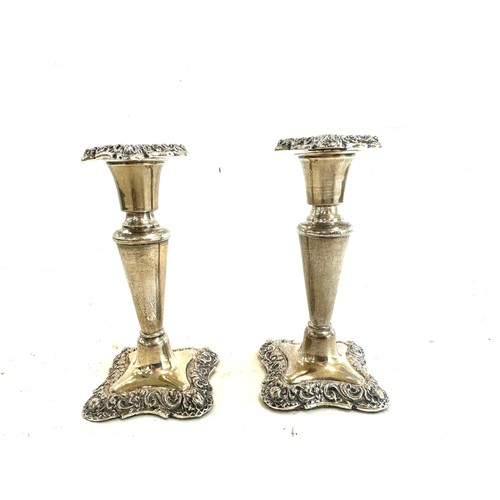 611 - Pair of silver hallmarked candle sticks, hallmarked