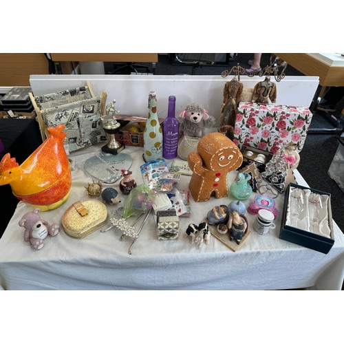 335 - Selection of miscellaneous to include novelty items, jewellery stands etc