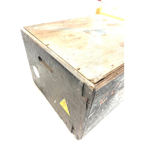 353 - Vintage wooden storage box measures approximately 11 inches tall 21 inches wide