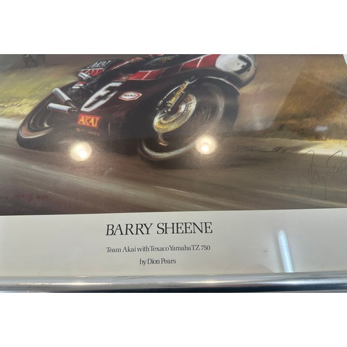 51 - Framed barry sheen by dion pears print 21 inches wide 16 inches tall