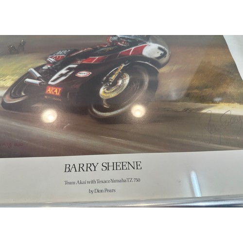 51 - Framed barry sheen by dion pears print 21 inches wide 16 inches tall