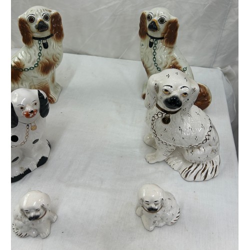 52 - Selection of Staffordshire style dog figures