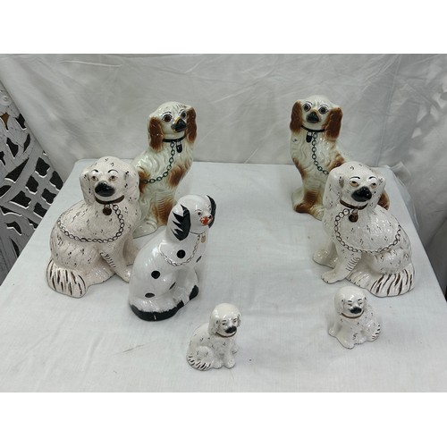 52 - Selection of Staffordshire style dog figures