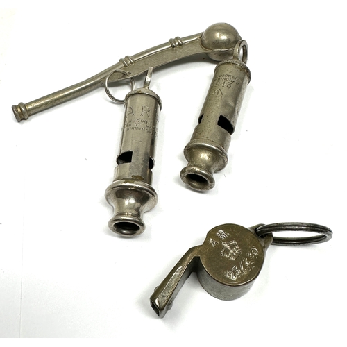 402 - 4 military whistles inc  a.r.p  1943  air ministry & bosuns