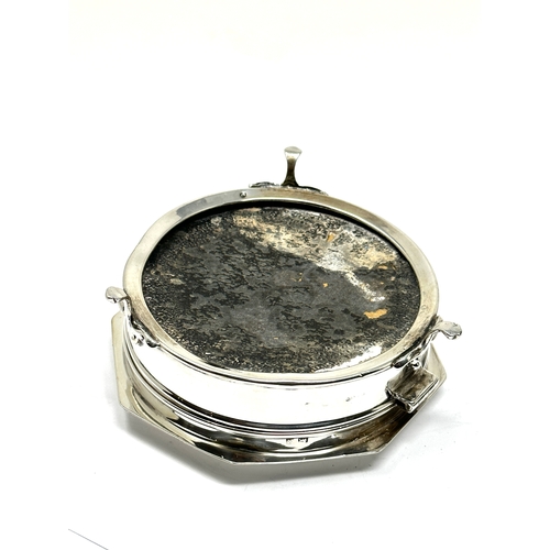 49 - Antique silver jewellery box measures approx 11cm dia