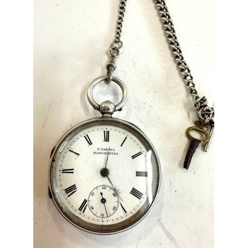 511 - Silver H Samual gents pocket watch and chain