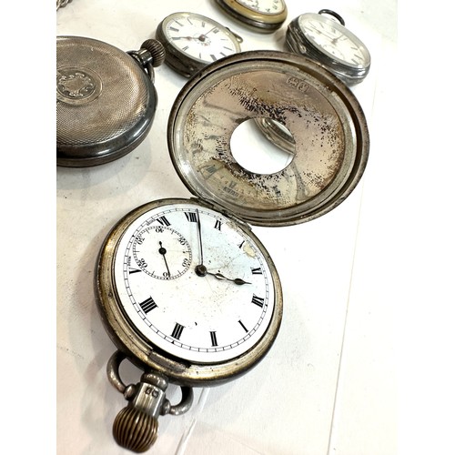 558 - Five antique silver pocket watches and one other