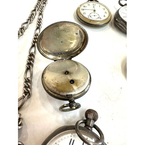 558 - Five antique silver pocket watches and one other