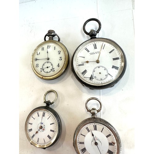 558 - Five antique silver pocket watches and one other