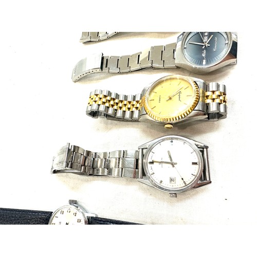 497 - Collection of 9 vintage gents swiss mad mechanical gents wrist watches including mido and rone