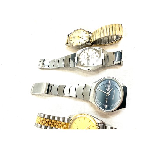 497 - Collection of 9 vintage gents swiss mad mechanical gents wrist watches including mido and rone