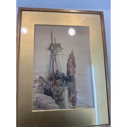 31 - Signed framed galleon ship water colour measures approximately 20 inches by 15 inches