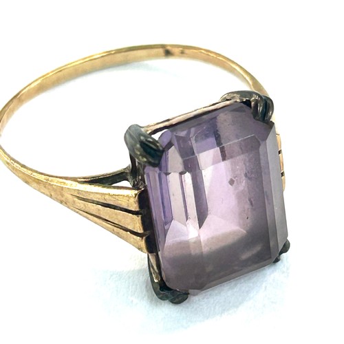 65 - Ladies 9ct gold Amethyst stone set dress ring, ring size approximately R, weight approximately 3.8 g... 