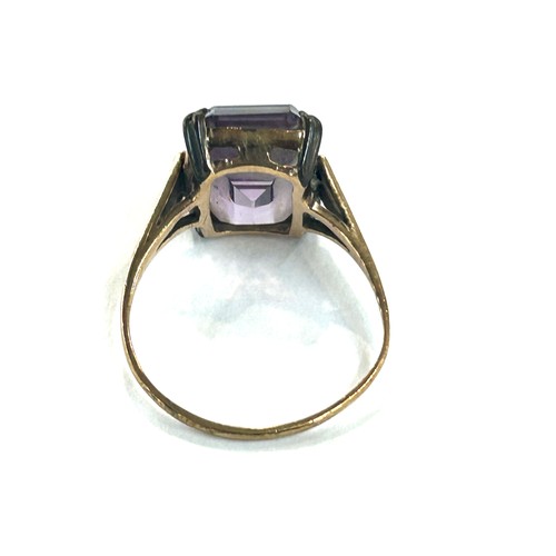 65 - Ladies 9ct gold Amethyst stone set dress ring, ring size approximately R, weight approximately 3.8 g... 