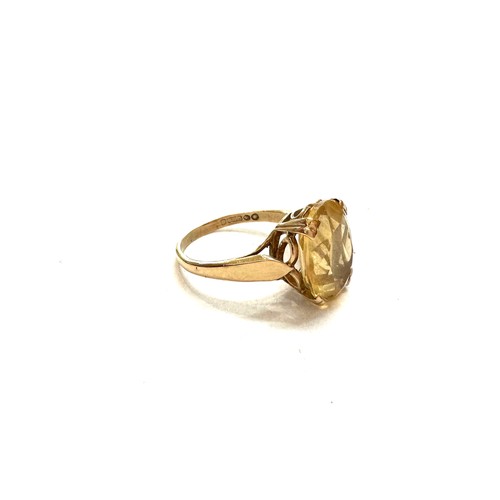 78 - Ladies 9ct gold citrine set dress ring, total weight 2.5g