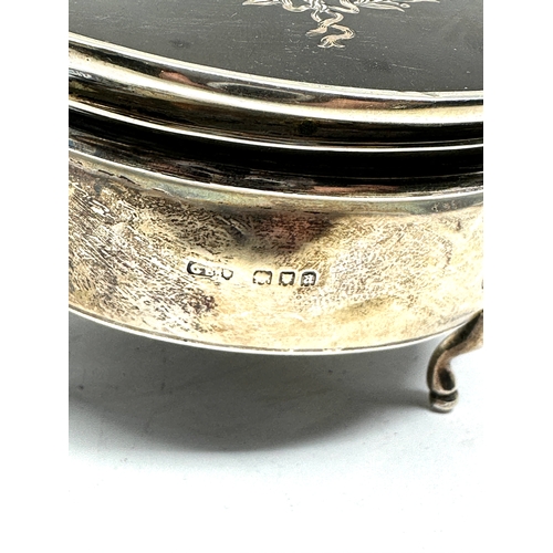 51 - Antique silver & tortoiseshell jewellery box measures approx 8cm by 7.5cm height 5cm