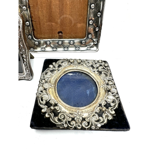 30 - 3 silver picture frames largest measures approx 19cm by 14cm