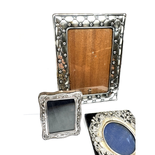 30 - 3 silver picture frames largest measures approx 19cm by 14cm