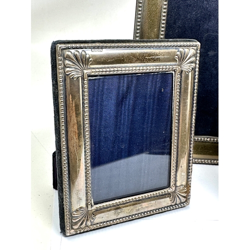 25 - 3 vintage silver picture frames largest measures approx 20cm by 15cm