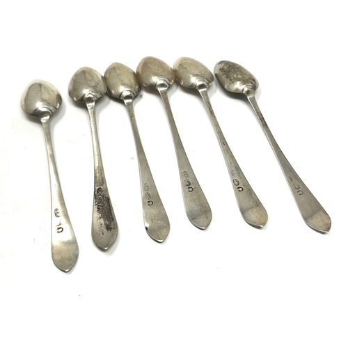 35 - 6 georgian silver tea spoons