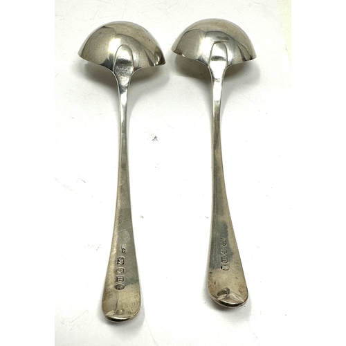 45 - 2 georgian silver ladle spoons